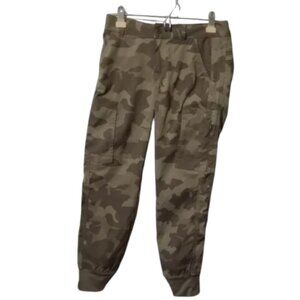 PrAna Jogger Pants Womens 4 Camo Sky Canyon Tapered Cargo Mid Rise UPF 50 Hiking